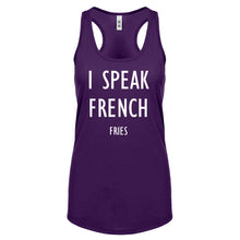 Racerback I Speak French Fries Womens Tank Top