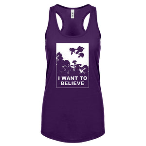 I Want to Believe Super Girls Womens Racerback Tank Top