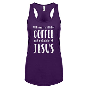 Lil Bit Coffee Whole Lotta Jesus Womens Racerback Tank Top