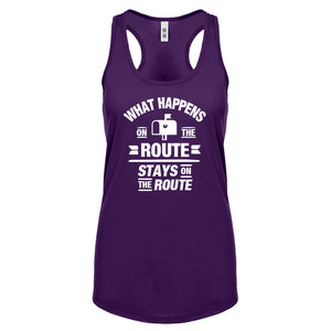 Racerback What Happens on the Route Stays on the Route Womens Tank Top