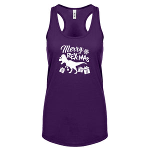 Merry Rex-Mas Womens Racerback Tank Top