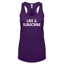 Like and Subscribe Womens Racerback Tank Top