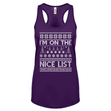 Racerback Im on the Nice List Womens Tank Top