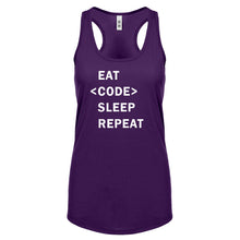 Racerback Eat Code Sleep Repeat Womens Tank Top