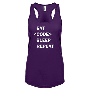 Racerback Eat Code Sleep Repeat Womens Tank Top