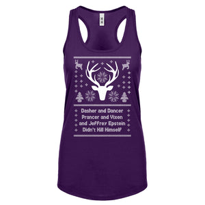 Dasher and Dancer and Jeffrey Epstein Womens Racerback Tank Top