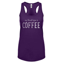 My Blood Type is Coffee Womens Racerback Tank Top