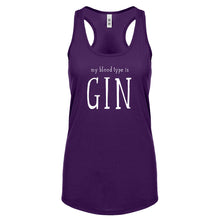 My Blood Type is Gin Womens Racerback Tank Top
