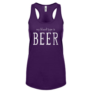 My Blood Type is Beer Womens Racerback Tank Top