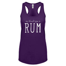 My Blood Type is Rum Womens Racerback Tank Top