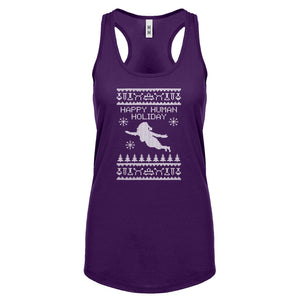 Racerback Happy Human Holiday Womens Tank Top