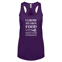 Racerback I Grow My Own Food Womens Tank Top