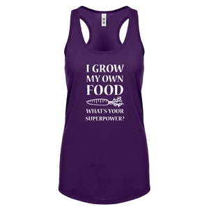 Racerback I Grow My Own Food Womens Tank Top