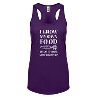 Racerback I Grow My Own Food Womens Tank Top