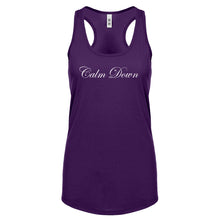 CALM DOWN Womens Racerback Tank Top