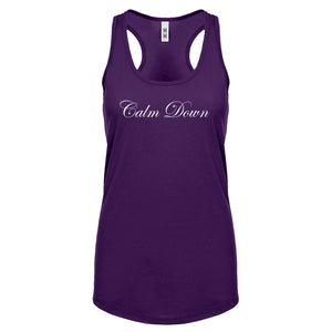 CALM DOWN Womens Racerback Tank Top