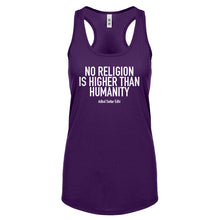 Racerback No Religion Higher than Humanity Womens Tank Top