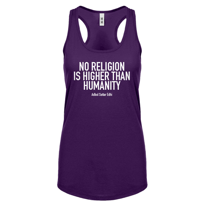 Racerback No Religion Higher than Humanity Womens Tank Top
