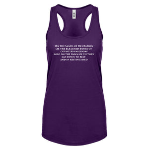 Racerback On the Sands of Hesitation Womens Tank Top
