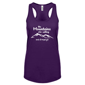 The Mountains are Calling Womens Racerback Tank Top