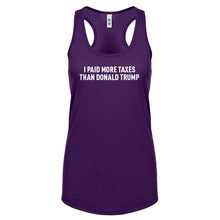 I PAID MORE TAXES THAN DONALD TRUMP Womens Racerback Tank Top