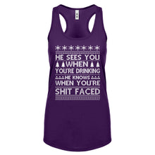 Racerback He Sees Your When You're Sleeping Womens Tank Top