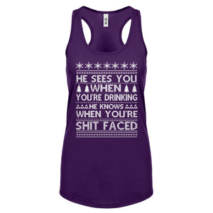 Racerback He Sees Your When You're Sleeping Womens Tank Top