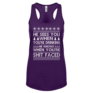 Racerback He Sees Your When You're Sleeping Womens Tank Top