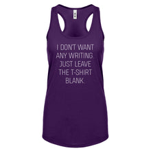 Racerback Leave the Tshirt Blank Womens Tank Top