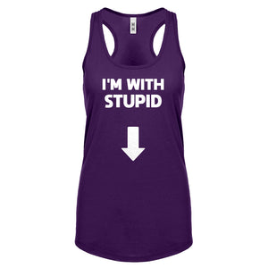 I'm with Stupid Down Womens Racerback Tank Top