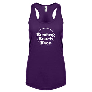Resting Beach Face Womens Racerback Tank Top