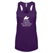 They're Turning the Freaking Frogs Gay! Womens Racerback Tank Top