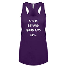 Racerback She is Beyond Good and Evil Womens Tank Top