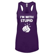 I'm With Stupid You Womens Racerback Tank Top