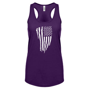 American Flag Vertical Womens Racerback Tank Top