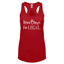 Racerback Relax Gringo I'm Legal Sombrero Womens Tank Top