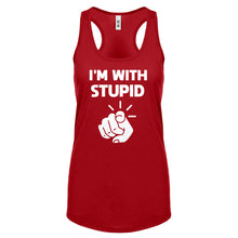 I'm With Stupid You Womens Racerback Tank Top