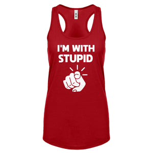 I'm With Stupid You Womens Racerback Tank Top