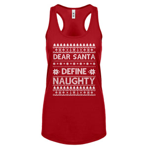 Racerback Dear Santa Define Naughty Womens Tank Top