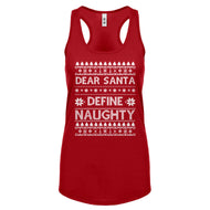 Racerback Dear Santa Define Naughty Womens Tank Top