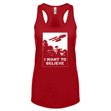 I Want to Believe Space Ship Womens Racerback Tank Top