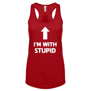 I'm with Stupid Up Womens Racerback Tank Top