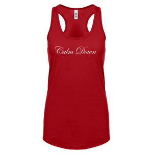 CALM DOWN Womens Racerback Tank Top