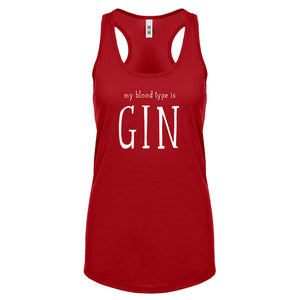 My Blood Type is Gin Womens Racerback Tank Top