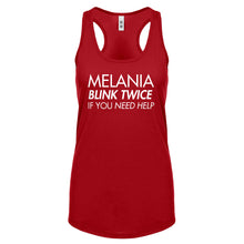 Racerback Melania Blink Twice if You Need Help! Womens Tank Top