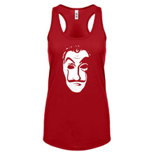 Salvador Dali Face Heist Mask Womens Racerback Tank Top