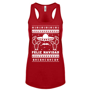 Racerback Feliz Navidad Womens Tank Top