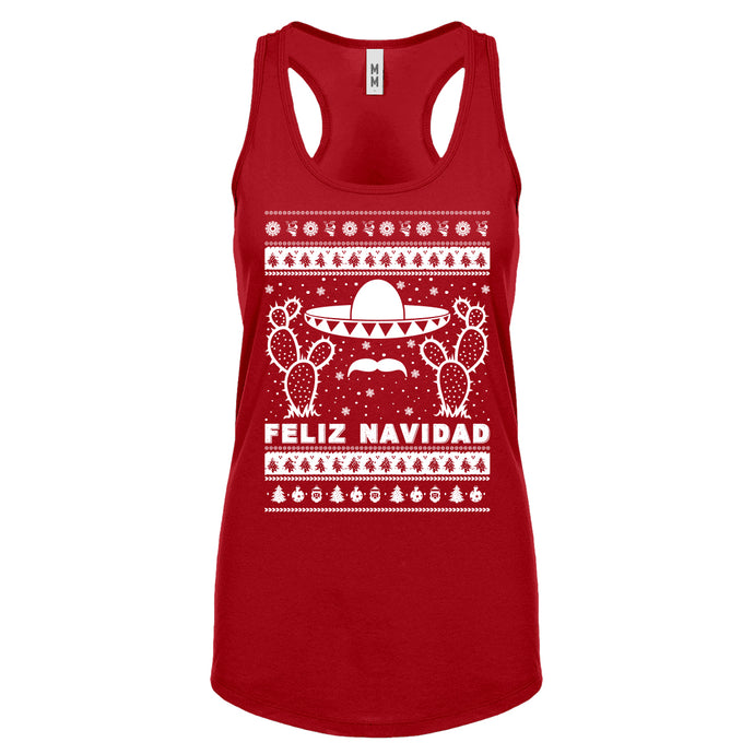 Racerback Feliz Navidad Womens Tank Top