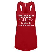 Racerback I Dont Always Code Womens Tank Top
