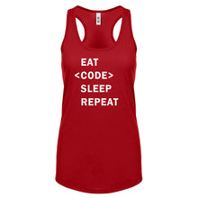 Racerback Eat Code Sleep Repeat Womens Tank Top
